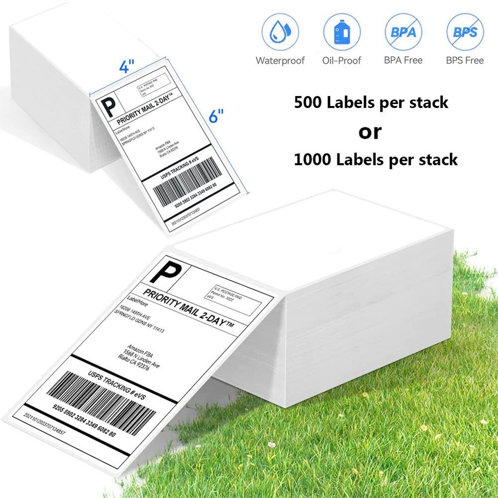 Fanfold 4″ x 6″ Direct Thermal Shipping Labels Perforated Compatible Zebra Elton