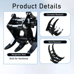 Mini Excavator Grapple Attachment – Heavy Duty Log & Brush Grabber for 0.8-1.5 T