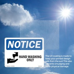 Hand Washing Only OSHA Notice Sign Metal, Plastic, Or Decal – 5 or 10 Pack