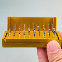 Dental Diamond Burs Drill+Disinfection Bur Block High Speed Handpiece–30Pcs/Set