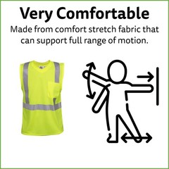 V421-L Cor-Brite R, Class II, Lime Birdseye Mesh T-Shirt, Sleeveless, Chest P…