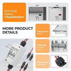50A Solar Panel Disconnect Switch 400V DC/AC PV Disconnect Switch Outdoor Miniat