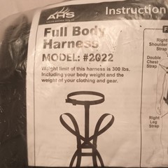 AHS Full Body Safety Harness, Full Body Size, Model 2022, MPN 2022