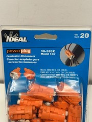 Ideal 30-383X PowerPlug Luminaire Disconnect, Model 103X, 3-Wire, 20 Count