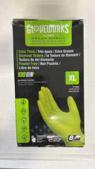 Gloveworks 8 mil Disposable HD Nitrile Gloves, Pack of 100, XLarge, Green