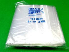 100 Zippit Reloc Bags 6×10 Clear 2mil 100 Poly Bags Reclosable Bag 6″ x 10″