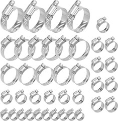 40Pcs Hose Clamps,Stainless Steel Hose Clamp Assortment Kit, 1/4″ to 1-1/2″ (6–3