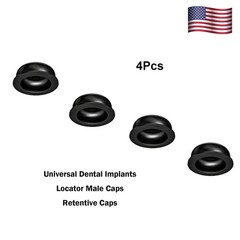 Dental 4PCS Locator Overdenture Lab Retention Black Caps fits Locator Abutments