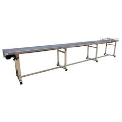 Electric 177×15.7in Industrial PVC Belt Conveyor 110V Two Guardrails Speed Adust