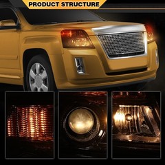 Headlights GMC Terrain 2010-2015 209150009 Clear Lens Chrome Amber Reflector