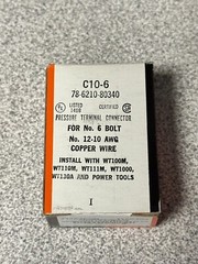 NEW Box of 50 Thomas & Betts Sta-Kon C10-6 Ring Terminals 12-10 AWG Size #6 Bolt