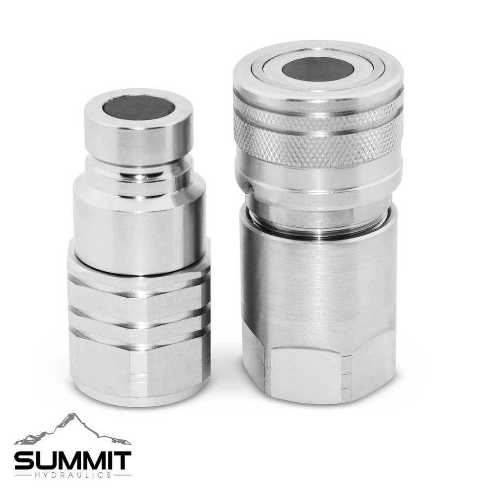 Flat Face High Flow Hydraulic Quick Disconnect Coupler Set, 5/8″ Body x 3/4″ NPT