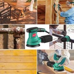5-Inch Random Orbital Sander, HYCHIKA 13000RPM Electric Orbital Sander with 6…