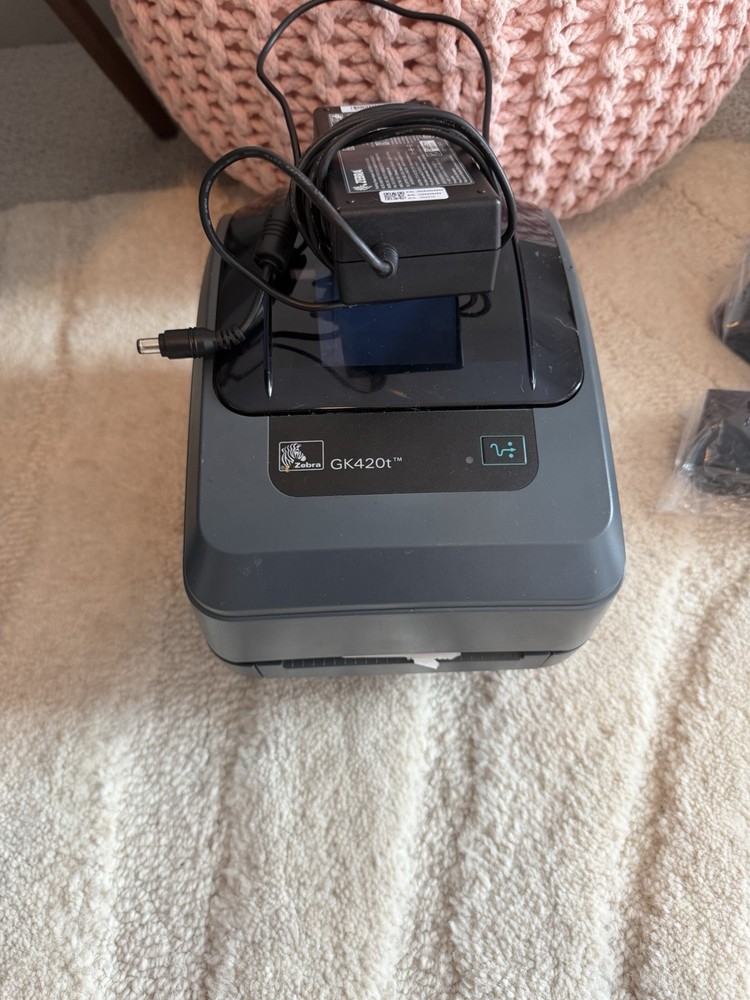Zebra GK420t Label Printer GK42-102510-000 Model with Power Adapter