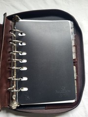 Franklin Covey 7-Ring Classic Zip Planner Office Binder Vintage Brown Leather