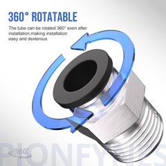 10 PCS Male Straight 1/2 Inch Tube OD 1/2 Inch NPT Push To Connect Fitting