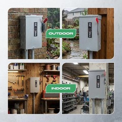 60 Amp Disconnect Switch 3 Pole 110/240V, Non-Fusible Safety Switch, Indoor&Outd