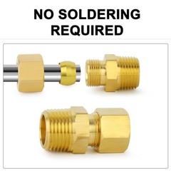 Brass Compression Tube Fitting 10-PACK 1/8 OD x 1/8 NPT Male Connector