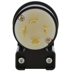 30A 480V NEMA L16-30P 4-Prong Locking Male Right Angle Plug Assembly in Black