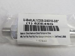 STANDARD U-BOLT: ALUMINUM, 1/2″-13 THREAD SIZE X 8-3/4″ INSIDE WD/DIA, X 10-3/8″