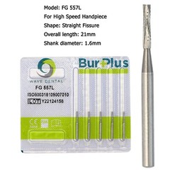 Wave Dental Carbide Burs High Speed Friction Grip FG 556 557 557L 558 Midwest