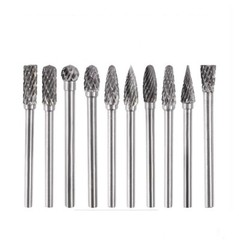 US10pc 3mm X 5mm Rotary Burr Tungsten Carbide Die Grinder Shank Carving Set Tool