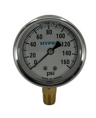Hypro Glycerin Filled Pressure Gauge 2-1/2″ Face 1/4″ LM Stem, 0-160 PSI – GG160