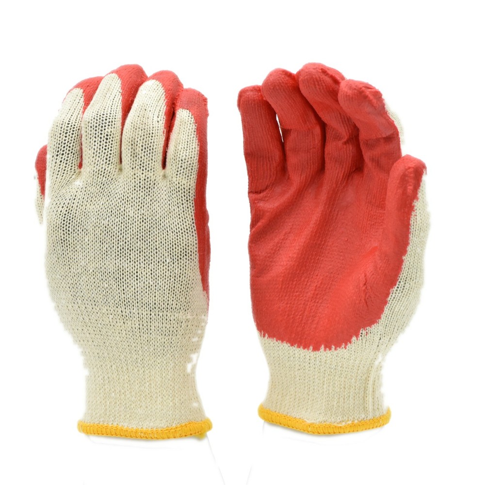 G & F 3106 Work Gloves Knit Palm Latex Dipped String Knitted Red One Size