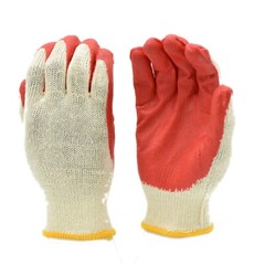 G & F 3106 Work Gloves Knit Palm Latex Dipped String Knitted Red One Size