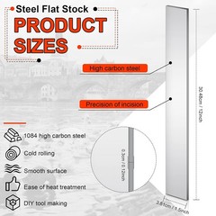 6 Pack 1084 Steel for Knife Making Steel 1/8″ x 1-1/2″ x 12″ Steel Flat Bar f…