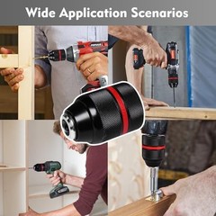 Keyless Drill Chuck 1/2-20UNF Compatible with Milwaukee M18/M12, 1.5-13mm Self-T