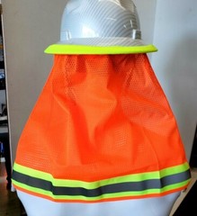 2 PC. FX SAFETY HARD HAT NECK SHIELD HELMET SUN SHADE HI VIS REFLECTIVE STRIPE