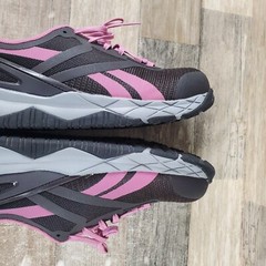 Reebok Nanoflex TR Womens Work Shoes Sz 7.5 W Composite Toe Brown Pink Sneakers