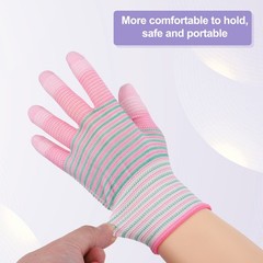 12 Set ESD Anti-Static Gloves Electrostatic Protective Glove Medium Size Pink