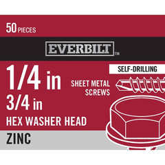 #14 X 3/4 In. Hex Head Zinc Plated Sheet Metal Screw (50-Pack)