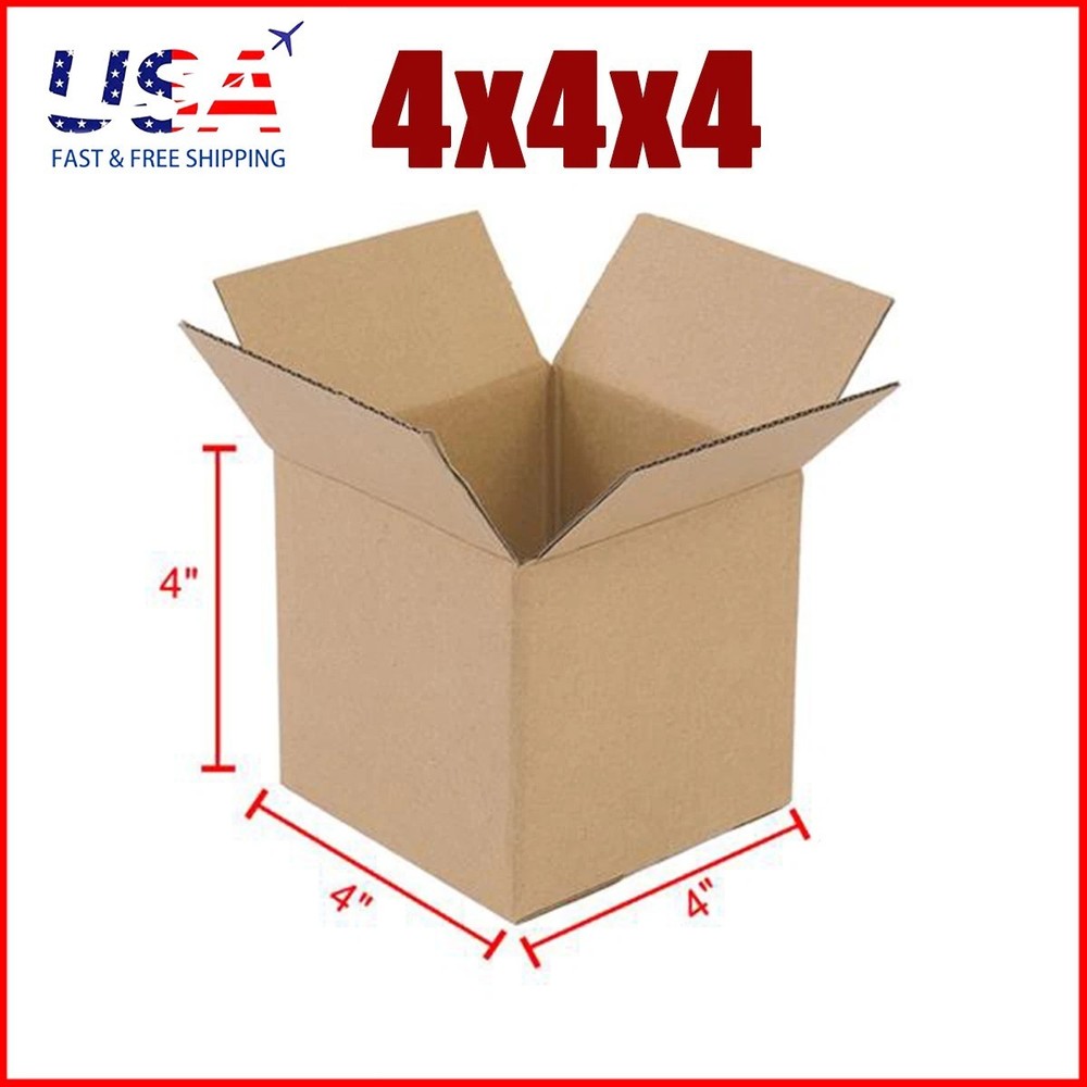 100 4x4x4 Cardboard Paper Boxes Mailing Packing Shipping Box Corrugated Carton