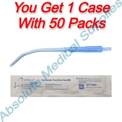*50-Tubes* DeRoyal Yankauer Suction Handle Straight Tip Non-Vented 71-D887