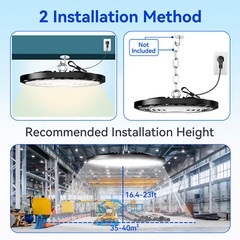 100W UFO High Bay LED Lights, 6000K with US Plug Commercial Bay Lighting 8PCS