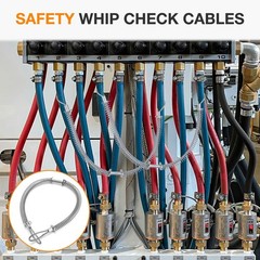 1/8″ x 20″ Hose Whip Safety Cable – Fits 1/2″ to 1-1/4″ Hose 200kg Tensile
