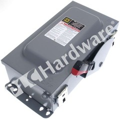 Surplus Open Schneider Electric HU362AWK Square D 60A 60HP 3-Pole Safety Switch