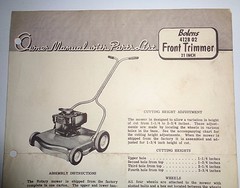 Bolens 412B 02 Front Trimmer Mower Operators Owners Parts List Manual Original!