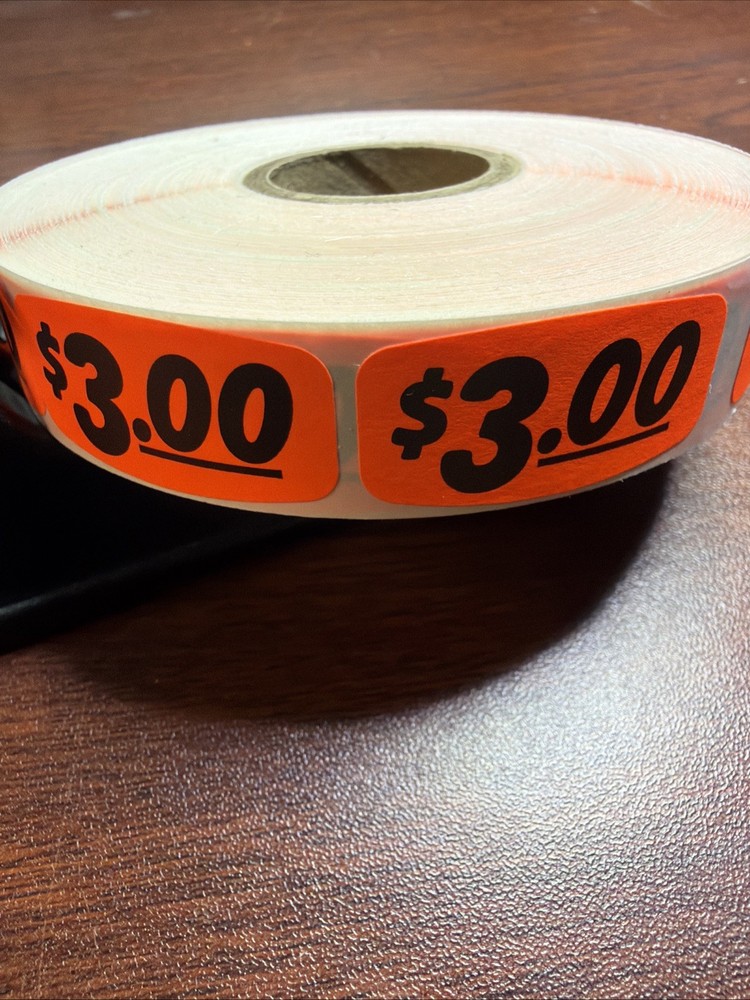 1000 each Price $3.00 Food Labels Fl Red Black Stickers Decals
