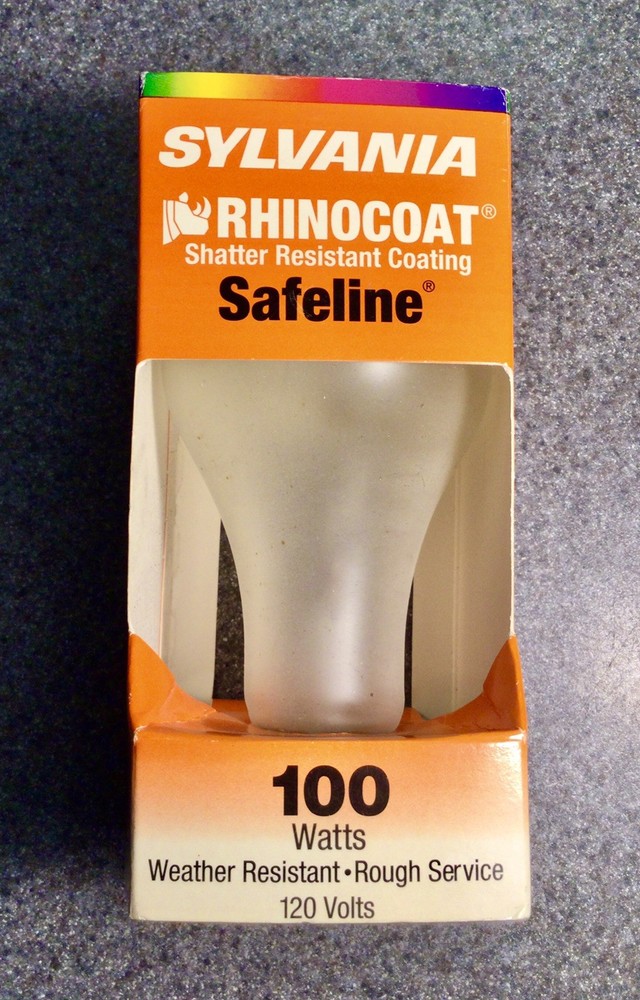 Sylvania 120V 100W Vintage RhinoCoat Safeline Bulb Weather/Moisture Resistant