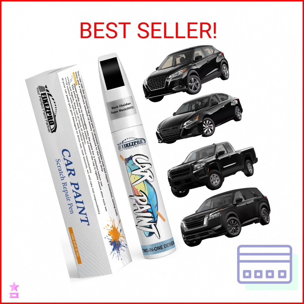 FIXEZPRO KH3 Black Obsidian/Super Black Touch Up Paint for Nissan, Exact Color M