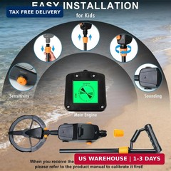 Metal Detector for Kids, Lightweight & Waterproof with 7.5 Inch Search Coil, Int