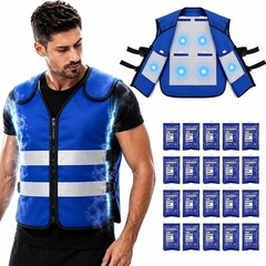 Cooling Vest for Men Women, Ice Vest with 20 Reusable Gel Ice Packs, High Visibi