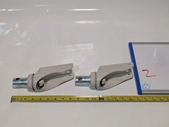 Lot of 2 Unbranded 1.25in post wheel caster brackets cream as shown for 7 in dia
