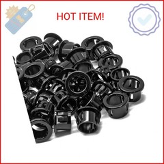 Litoexpe 50 Pack 1/2 Inch Cable Snap Bushing Grommet Protector Black, Round Nylo