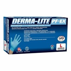 100-1000 SAS Safety DERMA-LITE 6609-20 5mil Nitrile Powder-Free Gloves, M, L, XL