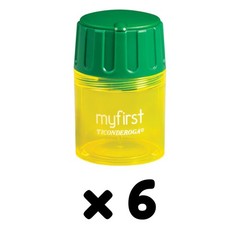 Ticonderoga My First Pencil Sharpener, 1 Hole, Large Barrel, Yellow/Green, Pa…